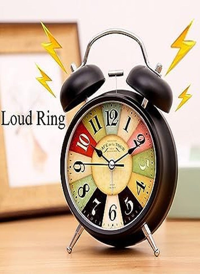 SHREESHANN Table Clock Twin Bell Analog Alarm Clock for Students & Heavy Slippers Extra Loud for Bedside Table Twins Bell Ringing Non-Ticking Desk Clocks for Kids Teens and Girls - Image 3